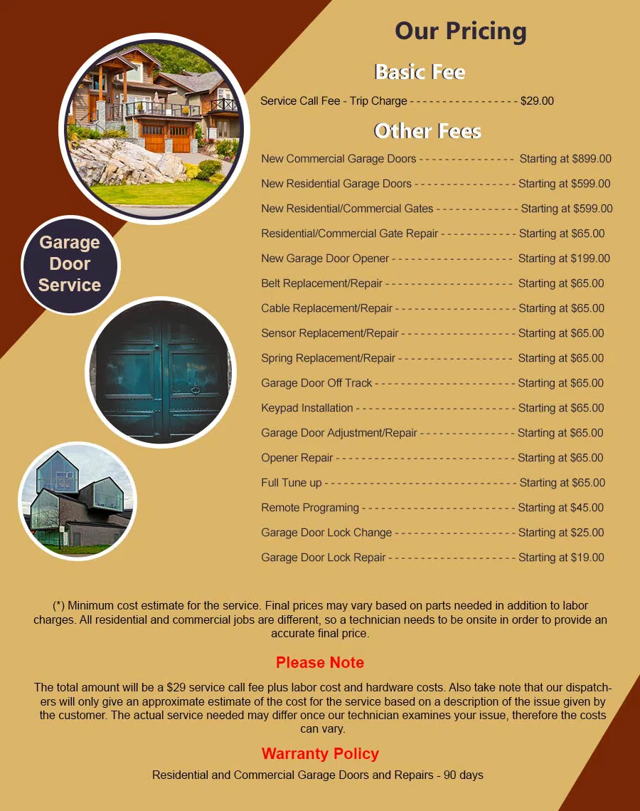 5 Star Garage Doors San Diego, CA 858-666-1870 - pricelist6